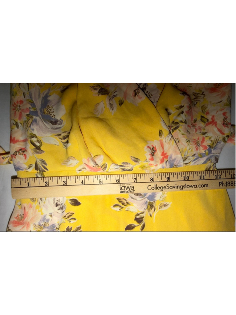Francesca Mi Ami S Yellow Floral Chiffon Sheer Midi Dress Women Sundress Garden - Picture 6 of 11